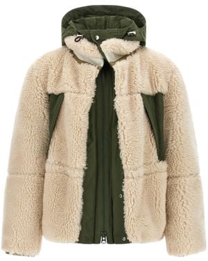 Sacai Faux Shearling Parka - Green