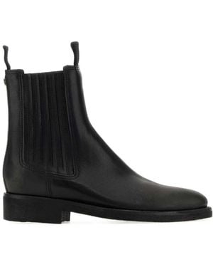 Golden Goose Logo Charm Almond Toe Boots - Black