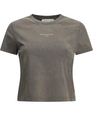 Maison Kitsuné Maison Kitsuné Faded Cropped T-Shirt - Gray