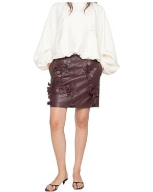Alberta Ferretti Floral Skirt - Purple
