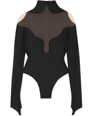 Mugler High-Neck Bodysuit - Black