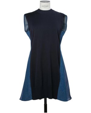 Sacai Sleeveless Crewneck Dress - Blue