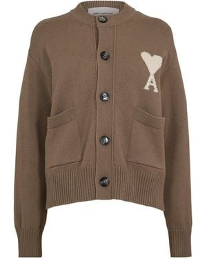 Ami Paris Classic Versatile Cardigan - Brown