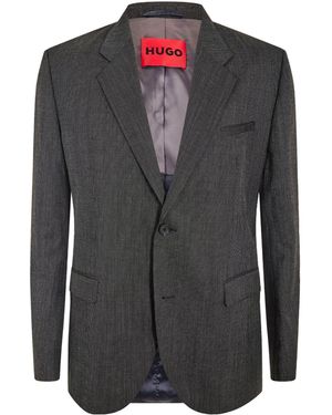 BOSS Fitted Suit Jacket - Grey