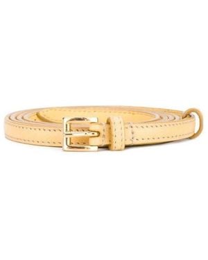 Prada Logo Dark Belt - Metallic
