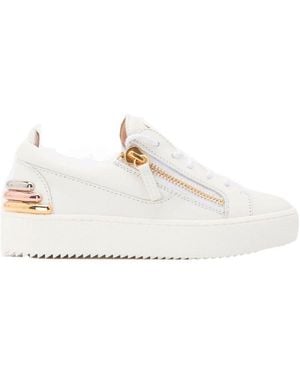 Giuseppe Zanotti Zip-Details Leather Sneakers - White