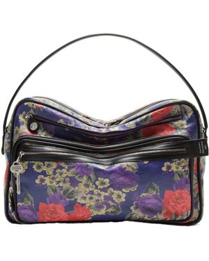Acne Studios Camero Camera Floral Zip Shoulder Bag - Blue