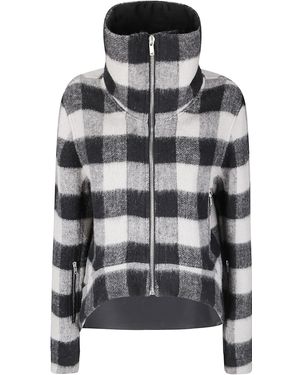 Rick Owens Asymmetric Short Wool Jacket With High Collar - Grey