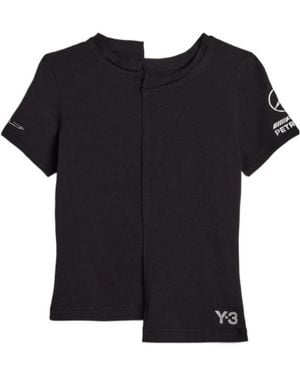 Y-3 Mercedes Amg Petronas Asymmetric T-Shirt - Black