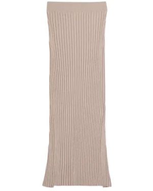 Tod's Ribbed-Knit Midi Skirt - Natural