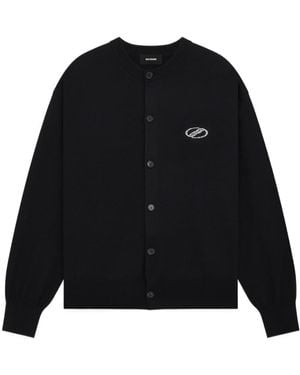 we11done Wool Blend Long-Sleeved Knit Cardigan - Black