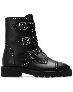 Stuart Weitzman Rivet Detail Short Boots - Black