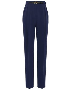 Max Mara Technical Cady Carrot-Fit Pants - Blue