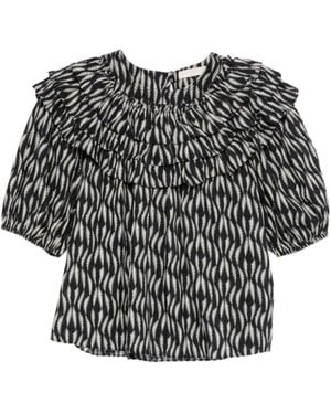 Ulla Johnson Round-Neck Pullover Shirt - Black
