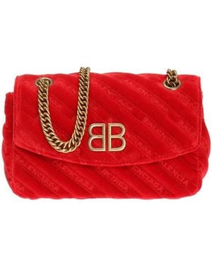 Balenciaga Logo Inlaid Shoulder Bag - Red