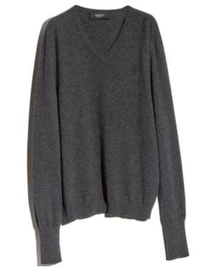 Gucci Knit Cashmere Sweater With Embroidery - Gray