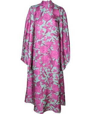 La DoubleJ La Doublej Flared V-Neck Dress - Purple