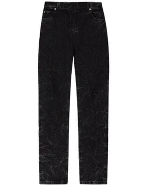 Balmain Mid Rise Acid-Wash Jeans - Black