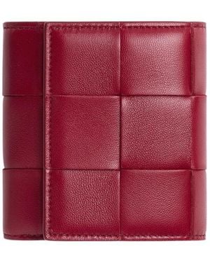 Bottega Veneta Cassette Tri-Fold Wallet With Origami Coin Purse - Red
