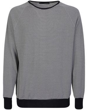 Lardini Horizontal-Striped Long Sleeved Jumper - Grey