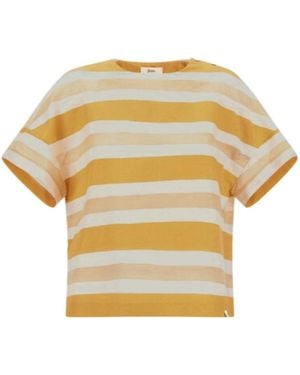 Herno Striped Short Sleeve Top - Yellow