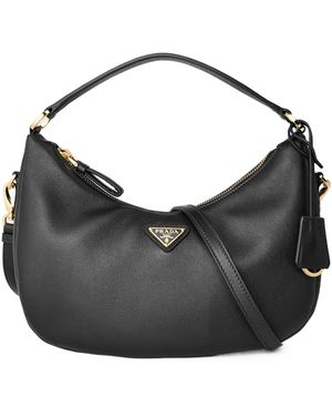 Prada Leather Hobo Bag - Black