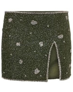 GIUSEPPE DI MORABITO Crystal Decorative Midi Skirt - Green