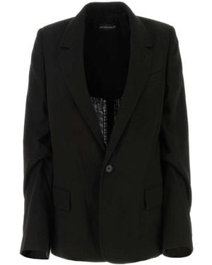 Ann Demeulemeester Single-Breasted Blazer - Black