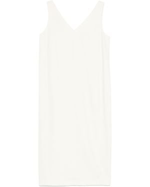 Theory V-Neck Sleeveless Midi Dress - White