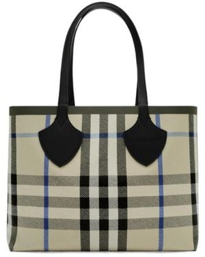 Burberry Medium Check Tote - Black