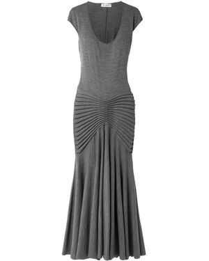 Alaïa Pleated Long Skirt - Grey