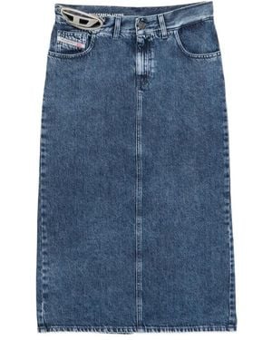 DIESEL De-Skye-S1 Denim Midi Skirt - Blue
