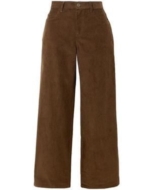 LeKasha Vicence Cotton-Corduroy Wide-Leg Trousers - Brown