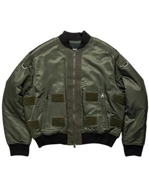 ANDERSSON BELL Flight Layered Washed Bomber Jacket - Green