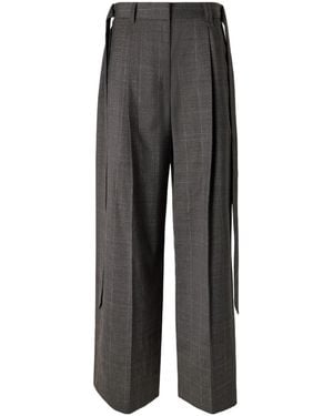 Simone Rocha Checked Wool Wide-Leg Trousers - Grey