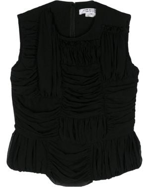 Comme des Garçons Ruched Sleeveless Top - Black