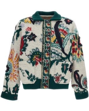 Sacai Floral-Patterned Jumper - Green