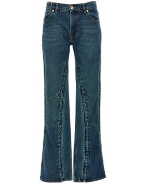 Y. Project Faded Effect Flared Jeans - Blue
