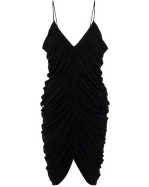 Norma Kamali Diana Shirred Slip Dress - Black