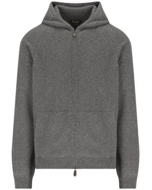 Loro Piana Zip-Up Hooded Coat - Grey