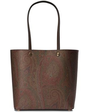 Etro Paisley Printed Essential Medium Tote Bag - Brown