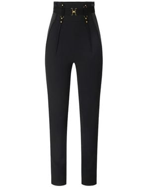 Elisabetta Franchi High-Waisted Skinny Trousers - Black