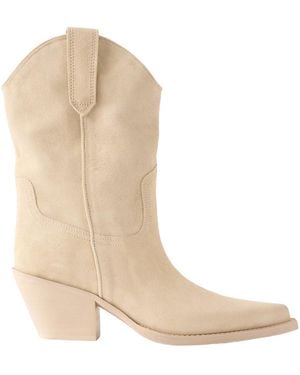 Paris Texas Classic Stitched Long Boots - Natural