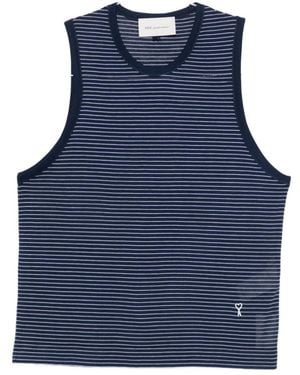Ami Paris Ami Striped Tank Top - Blue