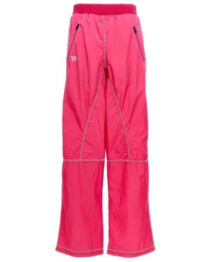 Tom Ford Logo Detailed Wide Leg Pants - Pink