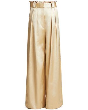 KHAITE Rico Pleated Trousers - Natural