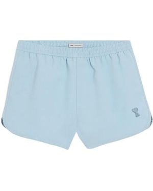 Ami Paris Logo Patch Swim Shorts - Blue