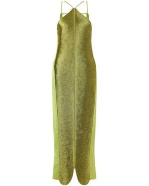 Cult Gaia Satin Halterneck Gown - Green