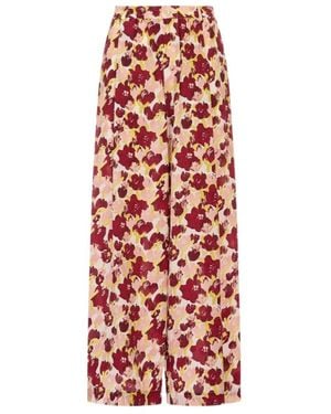 Marni Secret Bouquet Floral Printed Trousers - Red