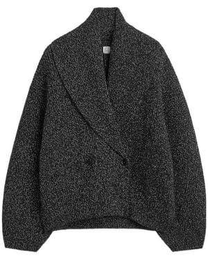 TOTEME Shawl-Lapel Cardigan - Black